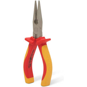 Afbeelding van 170 mm Geïsoleerde Langbektang / Punttang - VDE Tang tot 1000V | Platbektang van Chroom-Vanadium Staal