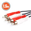 Afbeelding van 5x RCA Audio/Video Kabel 1,5 Meter – Set van 5 Stuks – 2x RCA Male naar 2x RCA Male – Rood/Zwart –