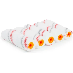 Afbeelding van 5x Verfroller Polyester 100 mm – Set Van 5 Stuks – Voor Muren, Plafonds En Lijmtoepassingen – Goede