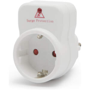 Afbeelding van Overspanningsbeveiligde Wandcontactdoos Met Randaarde – Surge Protector Stekkeradapter – Beschermt Tegen