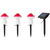 Afbeelding van Solar LED Tuinlamp Set Met 3 Paddenstoelen – Warm Wit – Op Zonne-Energie – Met Grondspies –