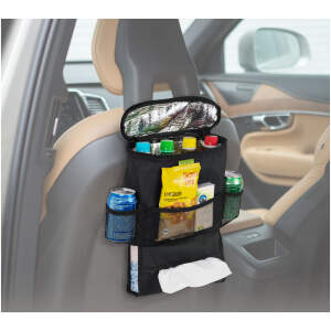Afbeelding van Auto-organizer voor stoelrug - Met thermovak - 5 vakken - Zwart - 40×30×7 cm - Eenvoudige montage aan