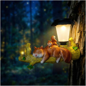 Afbeelding van LED-figuur van een dier op zonne-energie – eekhoorn – ophangbaar – warmwitte LED – 25 x 6 x 19 cm 1