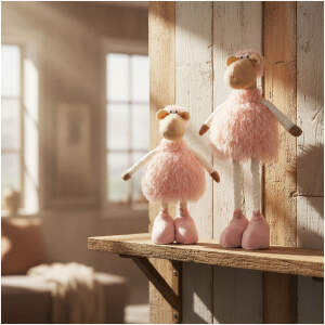 Afbeelding van Textieldecoratie - schaap - telescopisch - 50 x 19 x 15 cm 1 Stuks [11578] - 01 11578 web