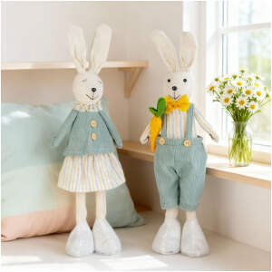 Afbeelding van Textieldecoratie - konijn - 50 x 17 x 8 cm - 2 soorten 1 Stuks [11580] - 01 11580 web