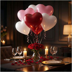 Afbeelding van Ballonnenset - hartvormig - rood/wit/roze - 10 stuks per verpakking 1 Stuks [56099] - 01 56099 web