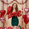 Afbeelding van Ballon - met opschrift "LOVE" - metallic bordeauxrood, folie - 55 cm 1 Stuks [56100] - 01 56100 web