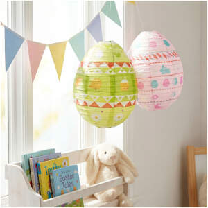 Afbeelding van Paasdecoratie - papieren lantaarn - ei - groen, roze - Ø30 cm 1 Stuks [57990] - 01 57990 web