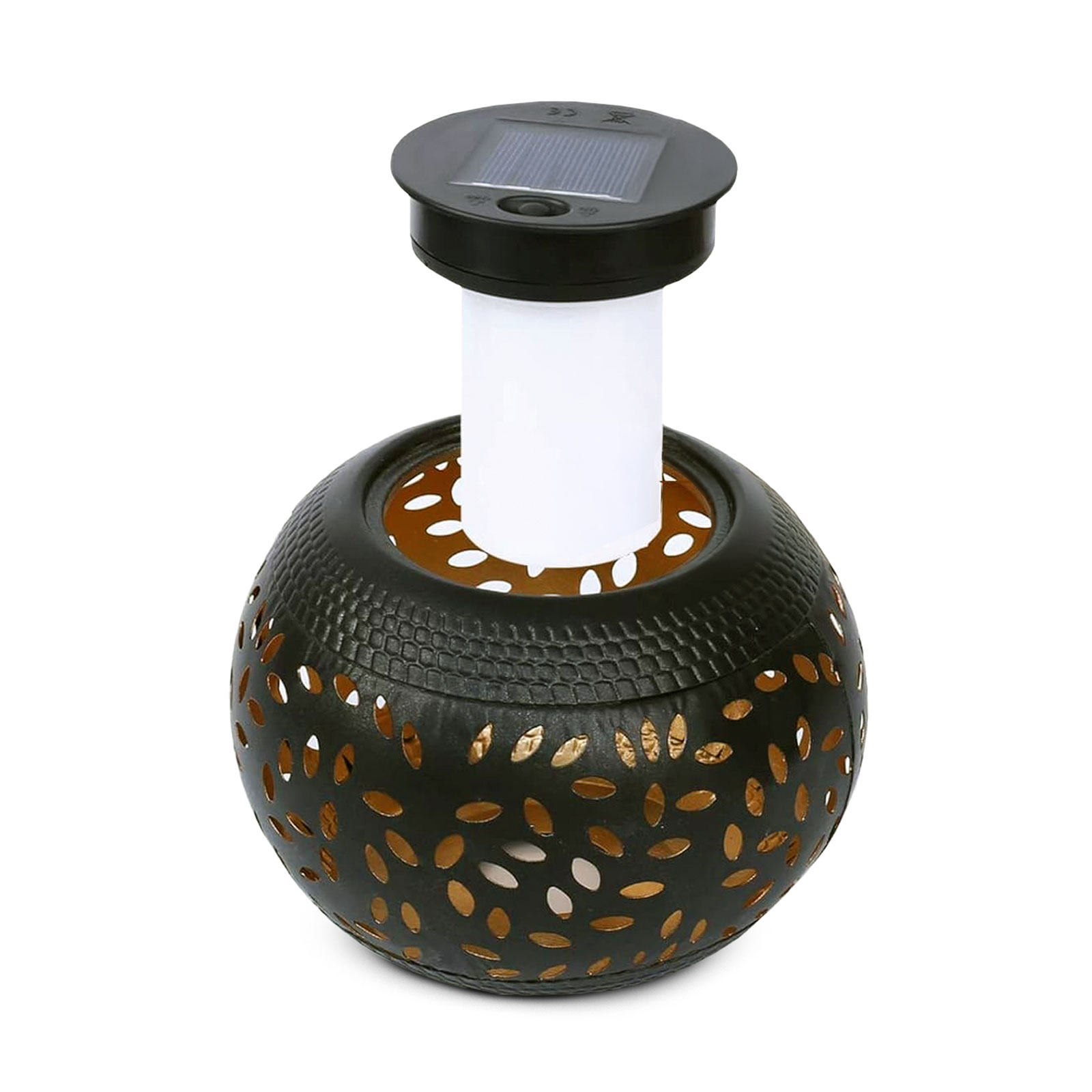 Afbeelding van Decoratieve lamp op zonne-energie – met vlameffect – 12 gele LED's – 15 x 15 x 11 cm 1 Stuks