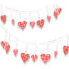Afbeelding van Slinger - papier - rode geblokte hartjes - 2 m 1 Stuks [56096] - 02 56096 web