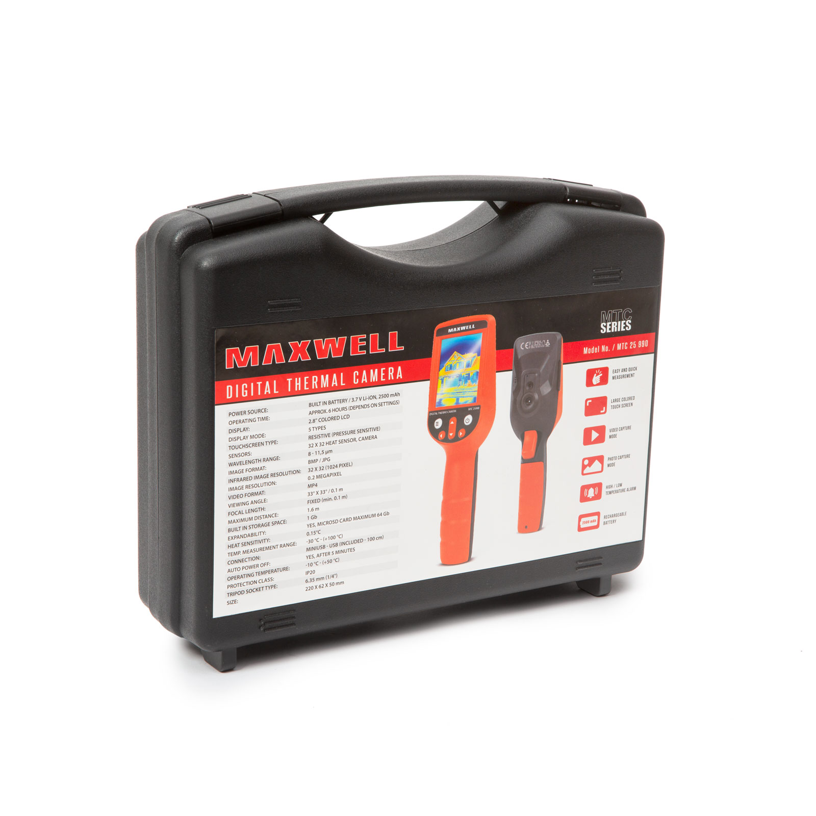 Afbeelding van Digitale Warmtebeeldcamera Met Touchscreen - Oplaadbare Batterij - MicroSD Opslag - Foto- en Videofunctie