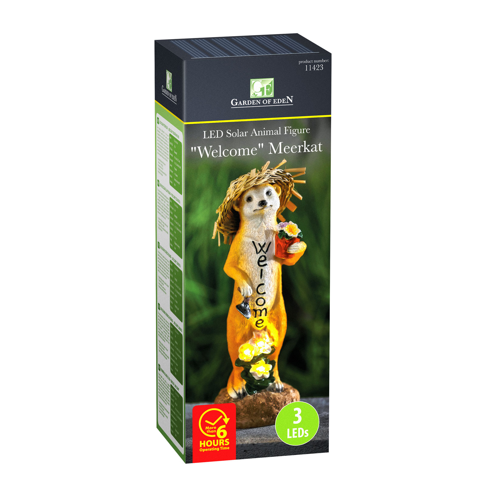 Afbeelding van LED-dierenfiguur op zonne-energie – "Welkom" stokstaartje – warmwitte LED – 30 cm 1 Stuks