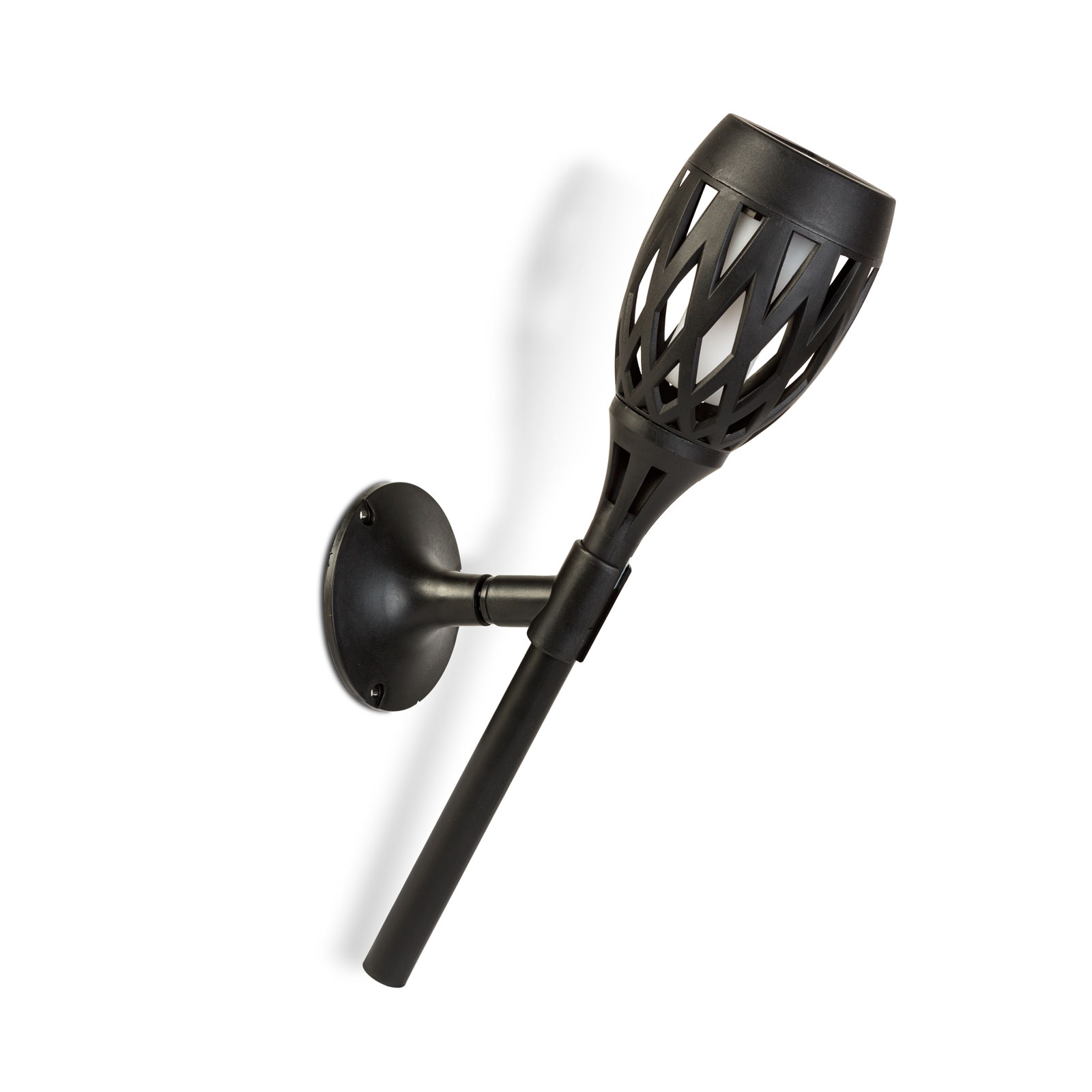 Afbeelding van LED-zonnelamp – op een paal te plaatsen / aan de muur te bevestigen / vrijstaand – vlameffect – 12