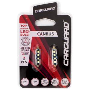 Afbeelding van 2x LED Autolamp Sofit 39mm Canbus - 450 Lumen 6000K - 4x SMD 5W 12V - Lange Levensduur 50.000u - Set van 2 -