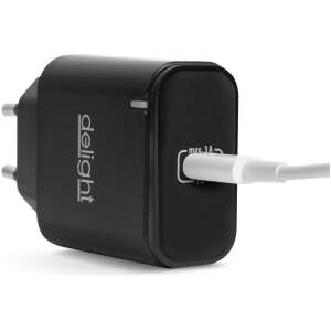 Afbeelding van USB-C oplader 20W PD snelladen - compacte Type-C adapter - universeel voor telefoon & tablet - zwart -