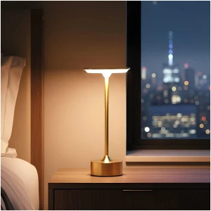 Afbeelding van Tafellamp 'New York' Goud Metaal – Dimbaar – Instelbare Kleurtemperatuur (Warm/Neutraal/Koel