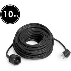 Afbeelding van Verlengsnoer - 10 m - Zwart - Schuko CEE 7/4 Stopcontact - Stekker CEE 7/7 - H05VV-F 3×1,5 mm² - 10/16 A -