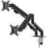 Afbeelding van Dubbele LCD monitorarm - telescopisch, tafelbevestiging - geschikt voor 2 monitors tot 30” - max. 9 kg per