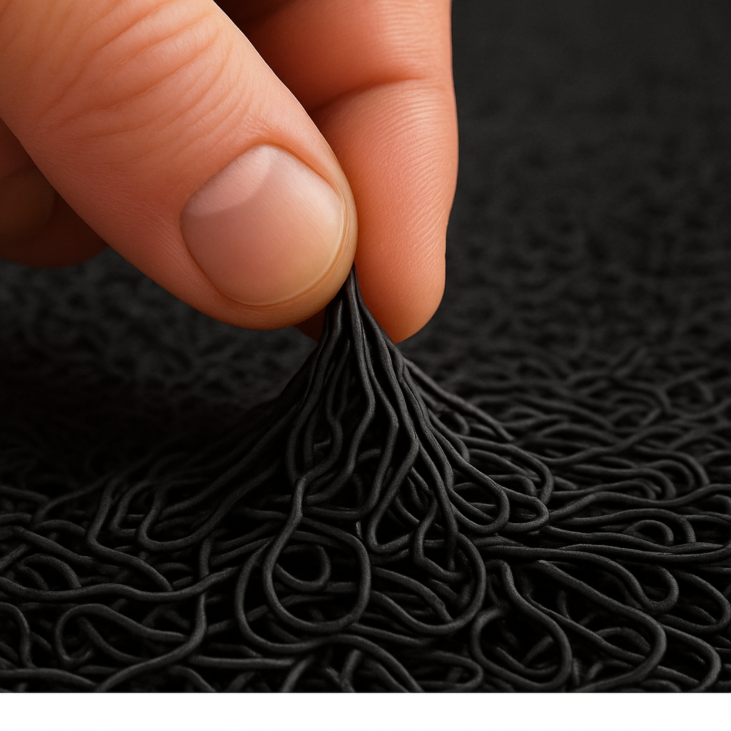 Afbeelding van HSXL - Antislipmat Douche Zacht & Waterdoorlatend - 70x40CM - Incl. Netspons - Antislip Douchemat Zwart