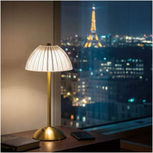 Afbeelding van Tafellamp 'Paris' Goud Metaal 31 cm – Dimbaar – 3 Lichtkleuren (Warm/Neutraal/Koel Wit) –