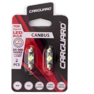 Afbeelding van 2x LED Autolamp Sofit 39mm Canbus - 240 Lumen 6000K - 12x SMD 3W 12V - Lange Levensduur 50.000u - Set van 2 -