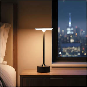 Afbeelding van Tafellamp 'New York' Zwart Metaal – Dimbaar – Instelbare Kleurtemperatuur (Warm/Neutraal/Koel