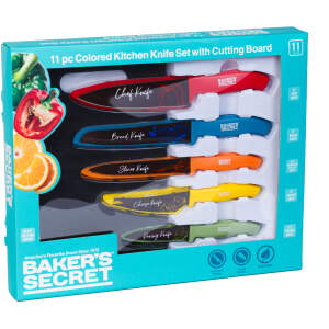 Afbeelding van Baker’s Secret Messenset – 11-delig – RVS – Inclusief Snijplank & Beschermhoezen [DA00993] - 37af