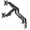 Afbeelding van Dubbele LCD monitorarm - telescopisch, tafelbevestiging - geschikt voor 2 monitors tot 30” - max. 9 kg per