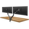 Afbeelding van Dubbele LCD monitorarm - telescopisch, tafelbevestiging - geschikt voor 2 monitors tot 30” - max. 9 kg per
