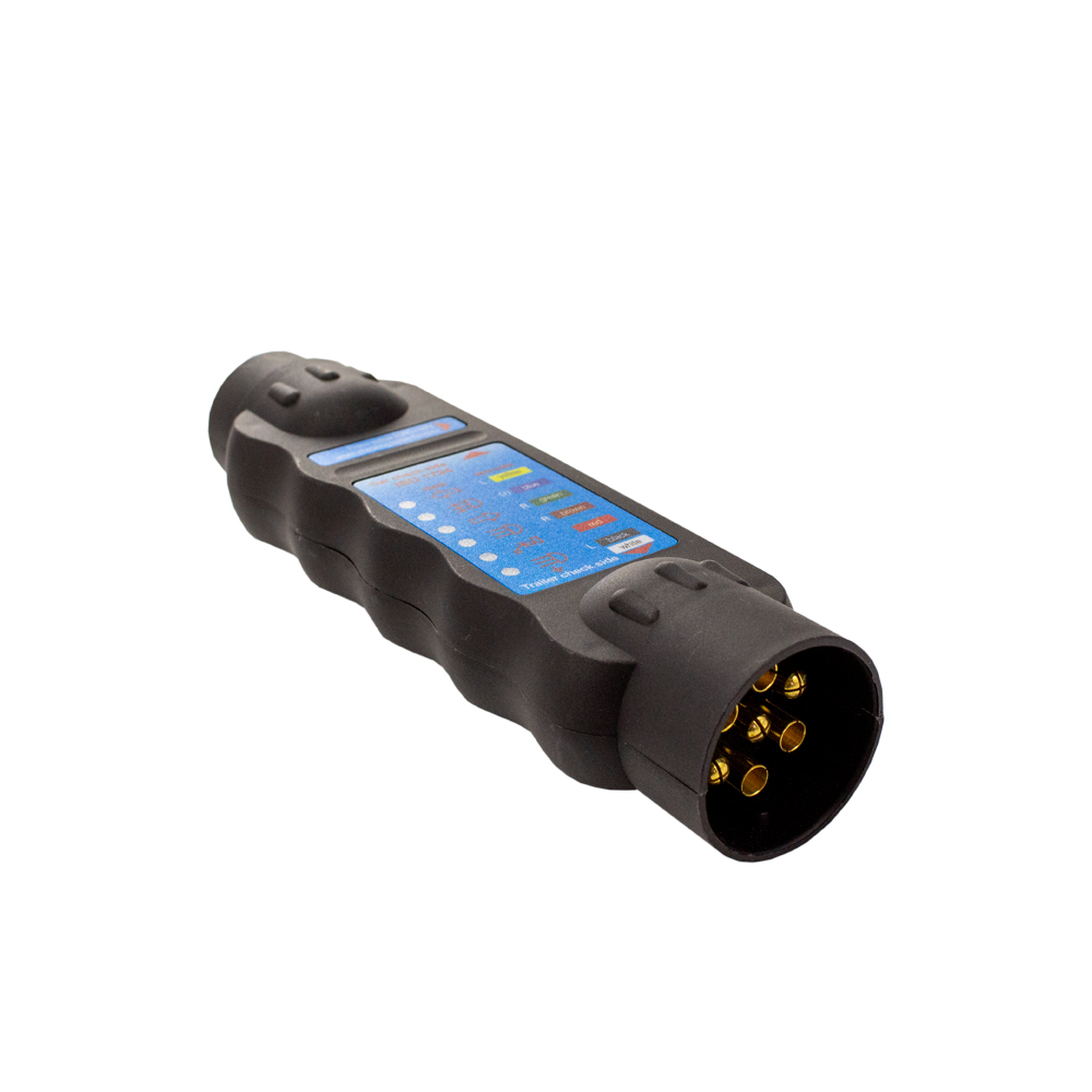 Afbeelding van Aanhangerstekker tester - 7-polig - 12V - ISO 1724 - Voor auto en trailer - LED-indicatie per circuit -