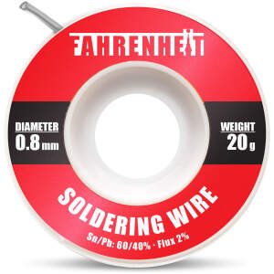 Afbeelding van Professioneel Soldeertin Soldeerdraad 0,8mm 20g - 60/40 Tin-Lood met 2% Flux - voor Elektronica &