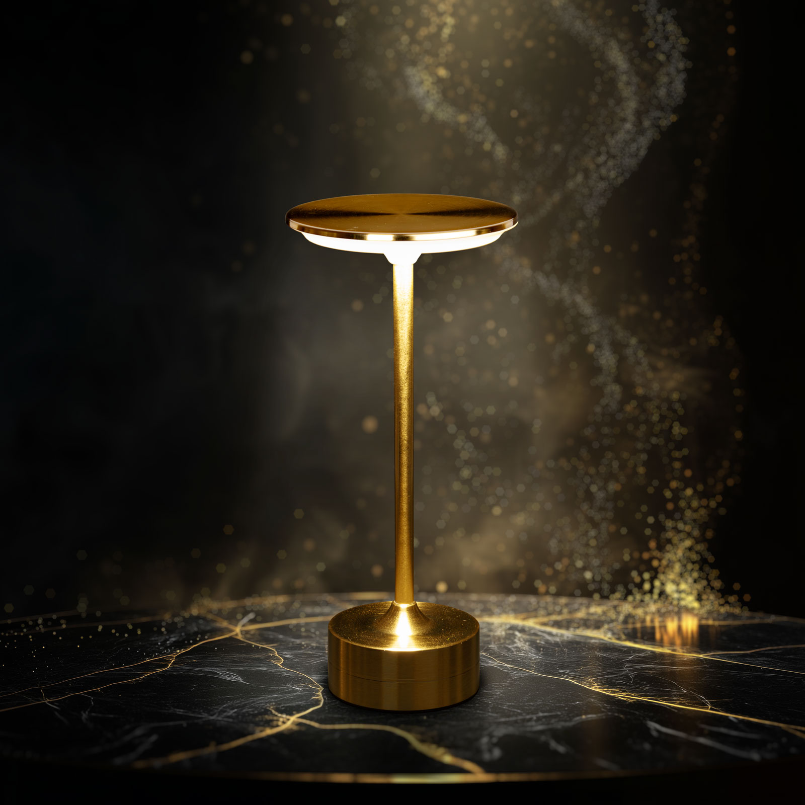 Afbeelding van Tafellamp 'New York' Goud Metaal – Dimbaar – Instelbare Kleurtemperatuur (Warm/Neutraal/Koel