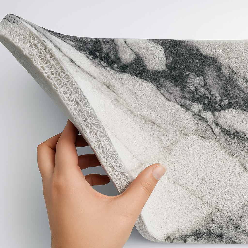 Afbeelding van HSXL - Antislipmat Douche Zacht & Waterdoorlatend - 70x40CM - Incl. Netspons - Antislip Douchemat Wit