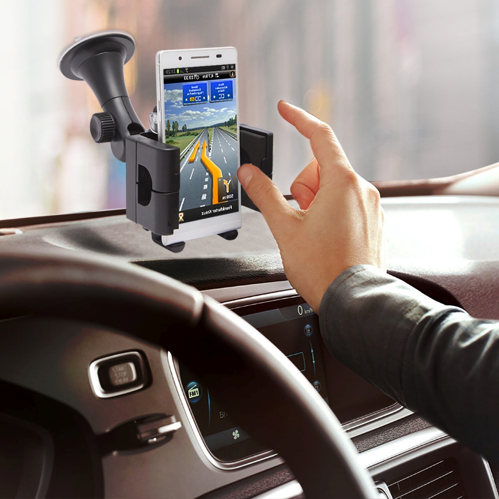 Afbeelding van Universele auto Telefoonhouder / GPS houder - Geschikt voor MP3/MP4/mobiel/GPS/PDA - Zuignap bevestiging op
