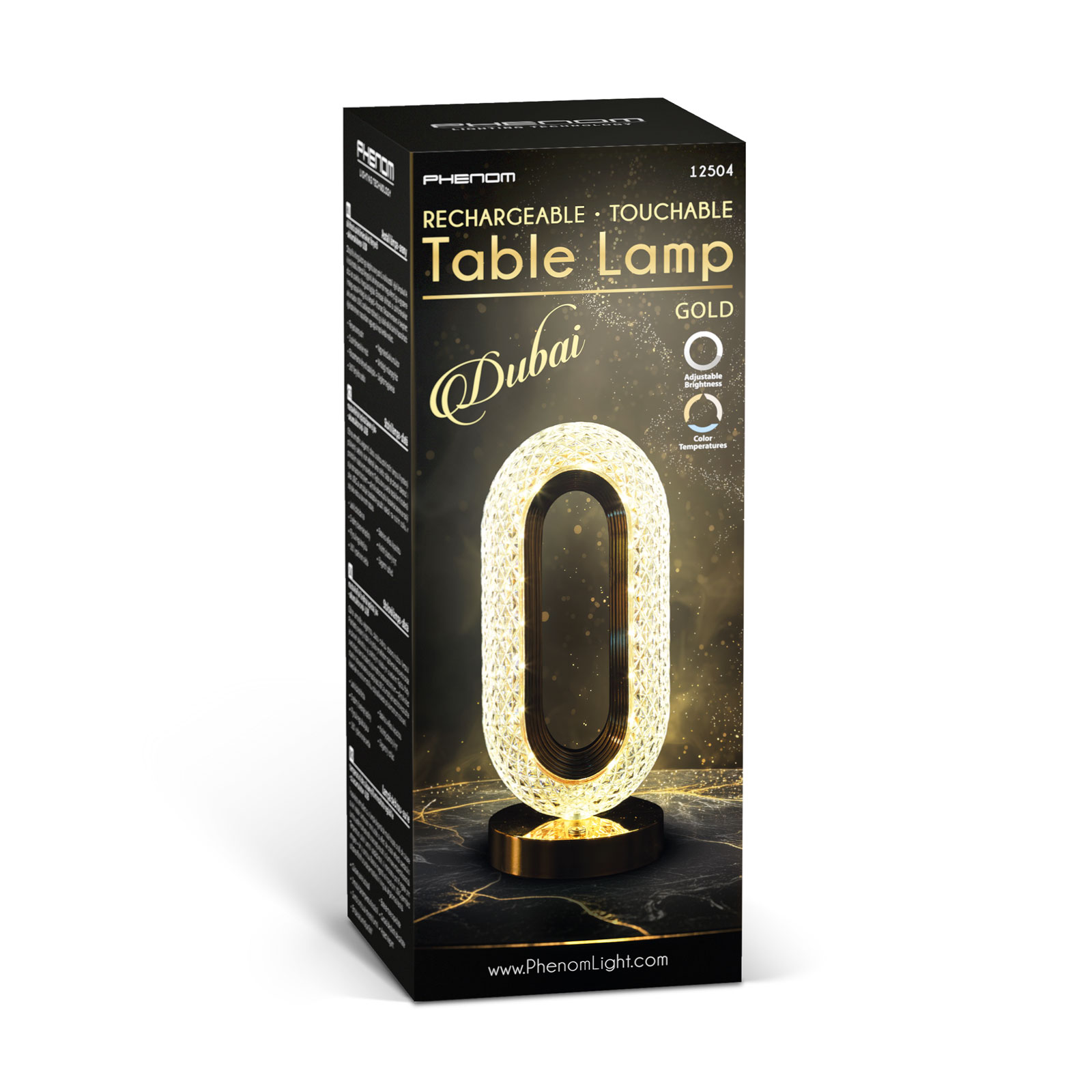 Afbeelding van Tafellamp 'Dubai' Goud – Dimbaar – Instelbare Kleurtemperatuur (Warm/Neutraal/Koel Wit) –