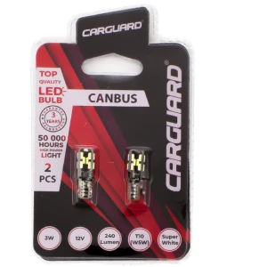Afbeelding van 2x Car LED T10 (W5W) 240lm 6000K 3W can-bus - 50.000 uur levensduur, 3 jaar garantie, helder wit licht voor