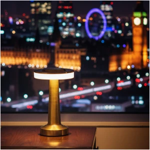 Afbeelding van Tafellamp 'London' Goud Metaal 20,5 cm – Dimbaar – 3 Lichtkleuren (Warm/Neutraal/Koel Wit) –