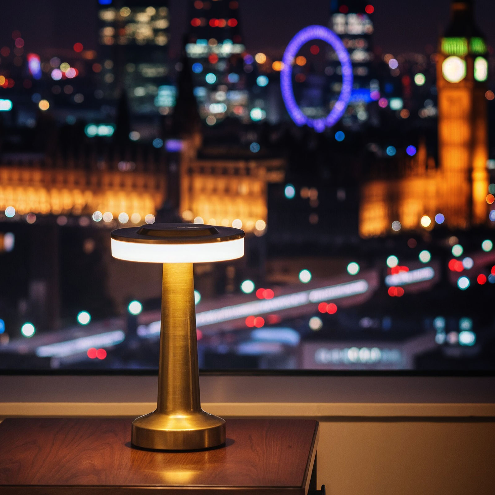 Afbeelding van Tafellamp 'London' Goud Metaal 20,5 cm – Dimbaar – 3 Lichtkleuren (Warm/Neutraal/Koel Wit) –