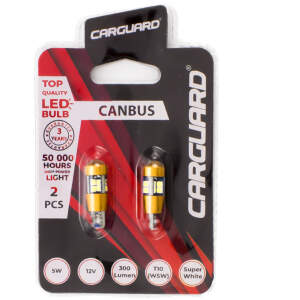 Afbeelding van 2x LED Autolamp T10 (W5W) Canbus - 300 Lumen 6000K - 17x SMD 5W 12V - Lange Levensduur 50.000u - Set van 2 -