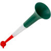 Afbeelding van Supportertoeter - Opvouwbare Trompet - 53,5 x 12 cm - Rood/Wit/Groen - Luid Geluid - Aluminium Membraan -