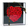 Afbeelding van Hartvormige Kunstrozen in Geschenkdoos – Met LED Verlichting – 29 x 29 x 6,2 cm – Rood/Zwart -