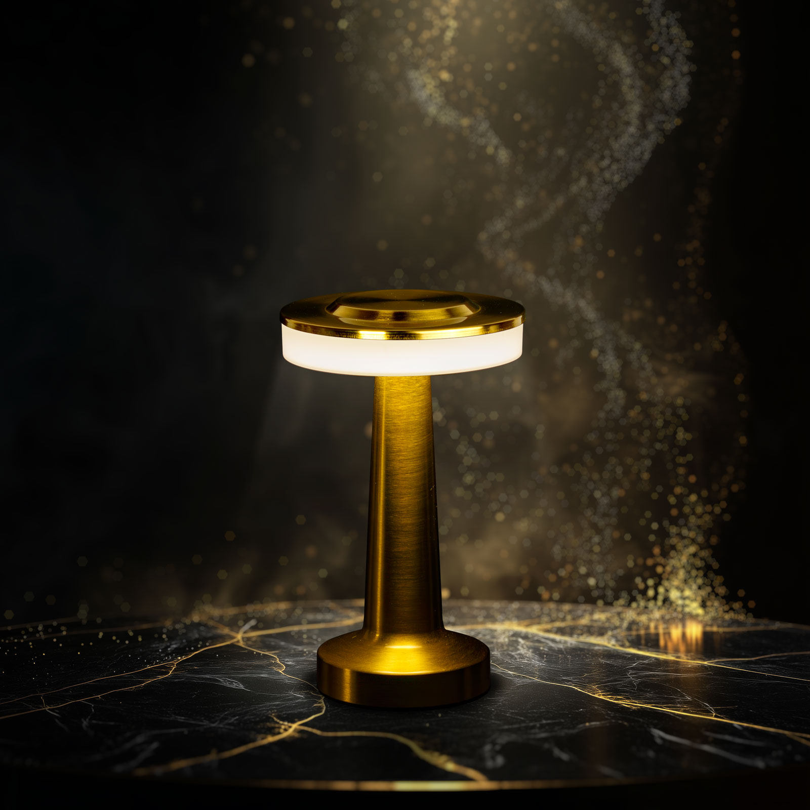 Afbeelding van Tafellamp 'London' Goud Metaal 20,5 cm – Dimbaar – 3 Lichtkleuren (Warm/Neutraal/Koel Wit) –