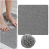 Afbeelding van HSXL - Antislipmat Douche Zacht & Waterdoorlatend - 60x60CM - Incl. Netspons - Antislip Douchemat Grijs