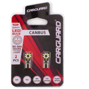 Afbeelding van 2x Professionele Auto LED T10 (W5W) 180 lm 6000K 3W can-bus - 50.000 uur levensduur, helder wit licht, 3 jaar