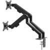 Afbeelding van Dubbele LCD monitorarm - telescopisch, tafelbevestiging - geschikt voor 2 monitors tot 30” - max. 9 kg per