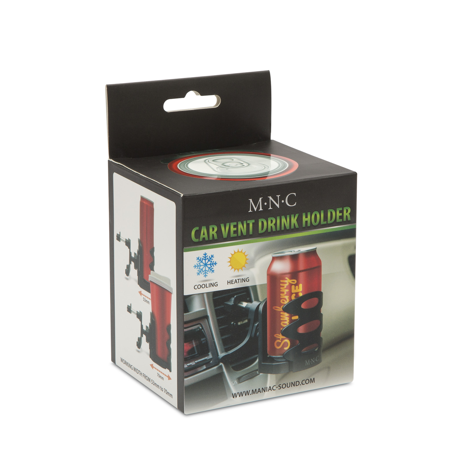 Afbeelding van Auto ventilatierooster Bekerhouder / Blikjeshouder - verstelbaar - houdt drankjes koel of warm - anti-slip