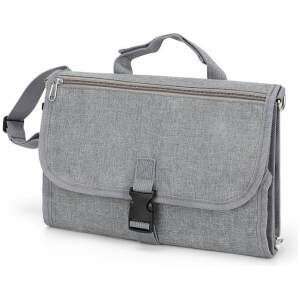 Afbeelding van Luiertas Grijs - 29 x 19 cm - Compact en Waterafstotend - Handige Verzorgingstas voor Onderweg - 1 Stuks