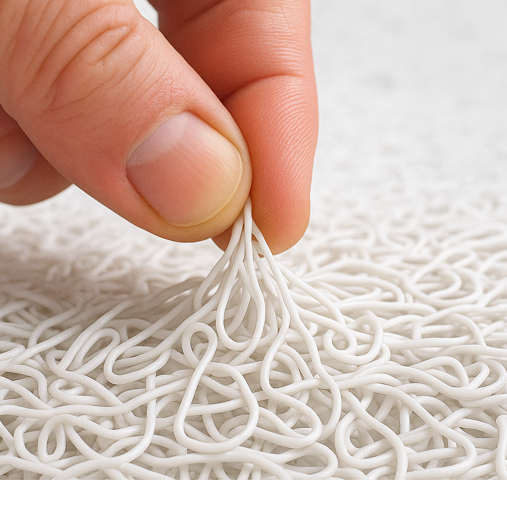 Afbeelding van HSXL - Antislipmat Douche Zacht & Waterdoorlatend - 60x60CM - Incl. Netspons - Antislip Douchemat Wit