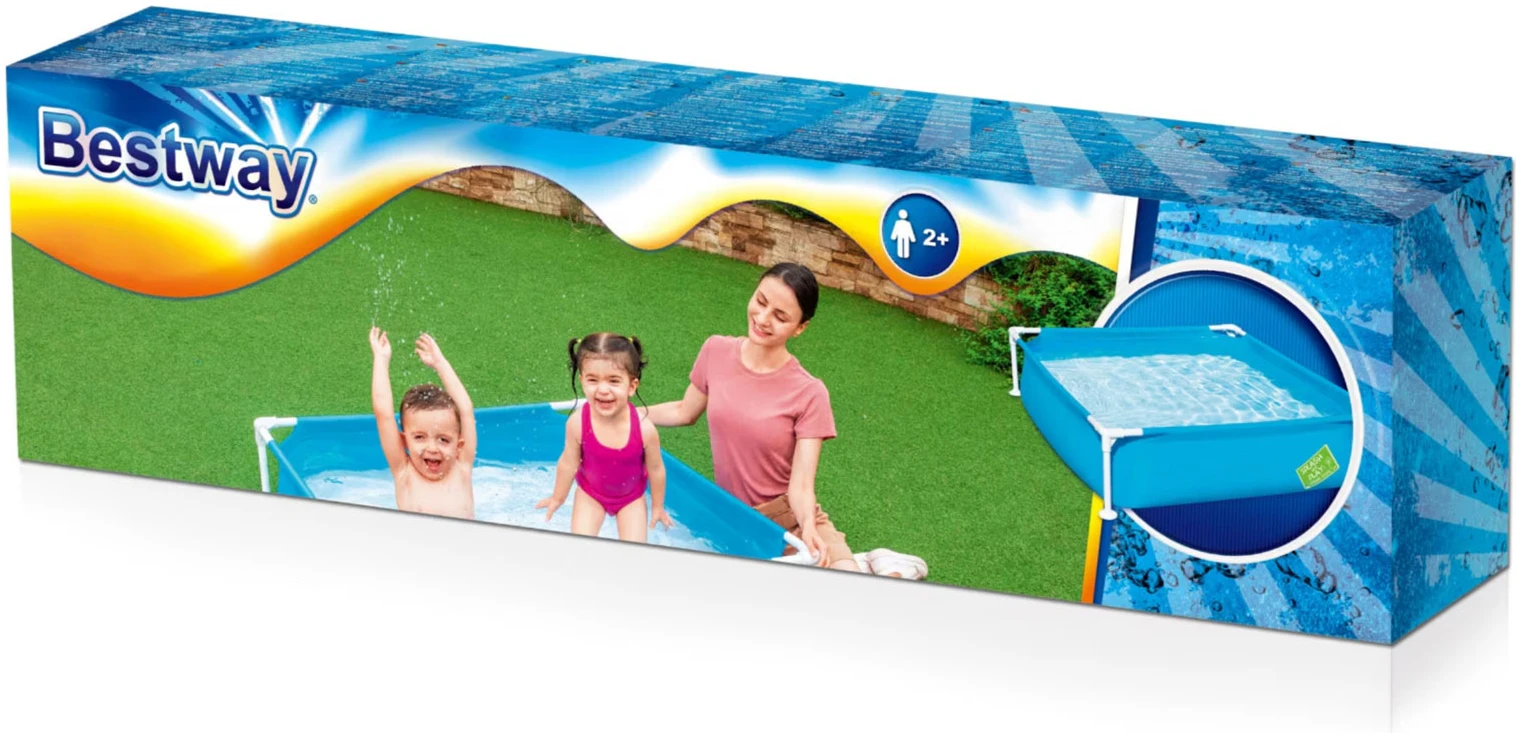 Afbeelding van Bestway Vierkant Kinderzwembad met Stijve Wanden - 122 x 122 x 30,5 cm - 365L - UV-bestendig - Incl.