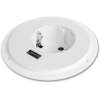 Afbeelding van Inbouw Pop-up Stopcontact met USB - Wit, 230V 16A, Hoogvermogen USB 2,1A, 1,5 m Kabel [20461WH] - cd2d 384a